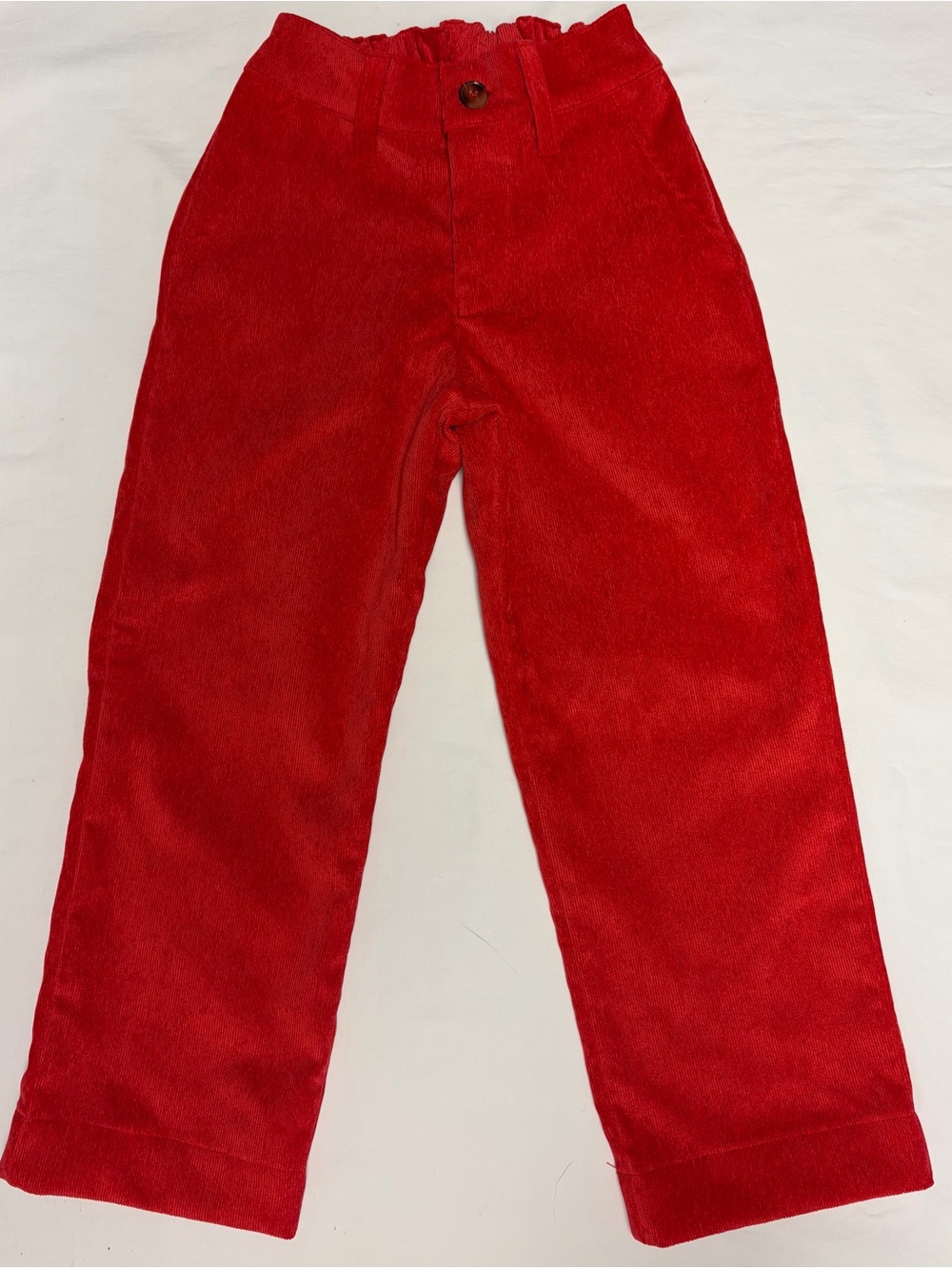 Nantucket Kids red corduroy pants elastic back waist sailboat applique sz4T NWOT